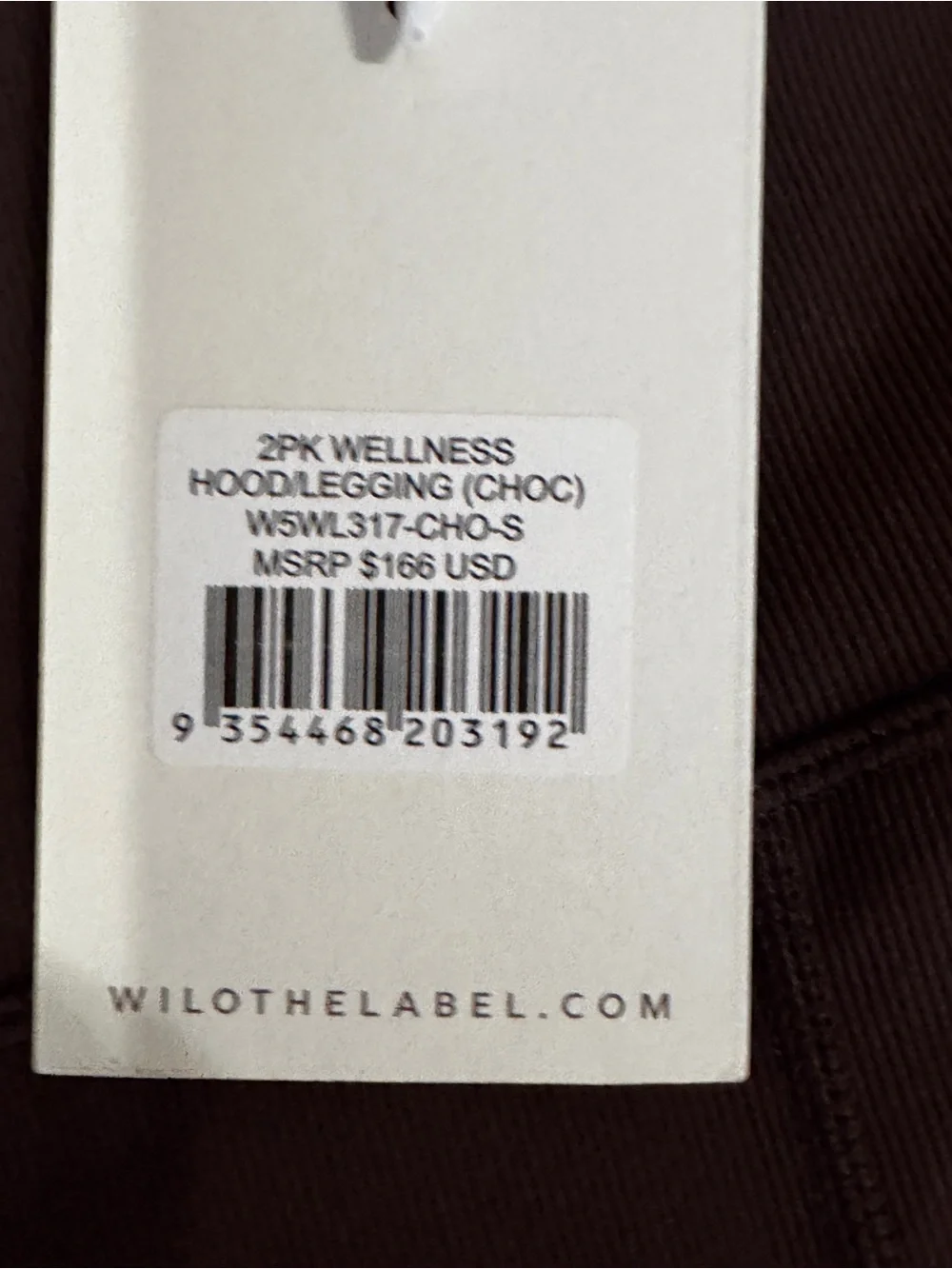 Wilo The Label Wellness Club Matching Set NWT Small Chocolate Brown Pink